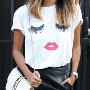 White Print Summer T-shirt Size S